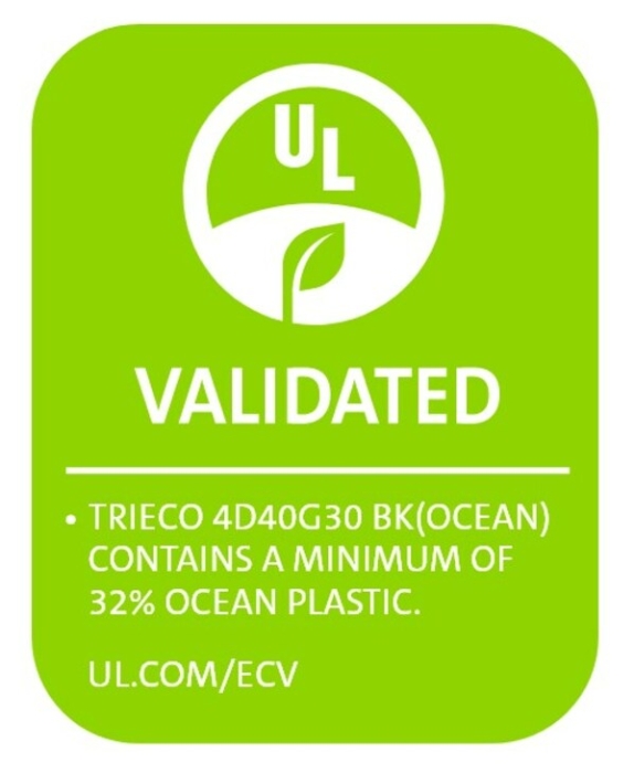 由UL Solutions颁发的三养社TRIECO 4D“ECV Ocean Plastic”认证标志 由UL Solutions颁发的三养社TRIECO 4D“ECV Ocean Plastic”认证标志