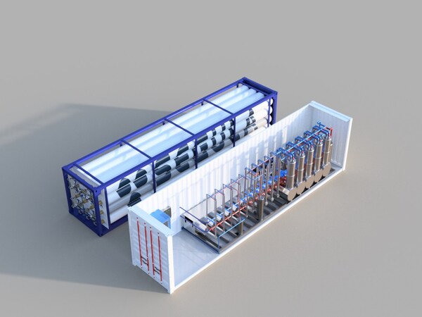 Standard 40-foot container used by REMORA Stack for the massive storage of renewable energy (©SEGULA Technologies) Standard 40-foot container used by REMORA Stack for the massive storage of renewable energy (©SEGULA Technologies)